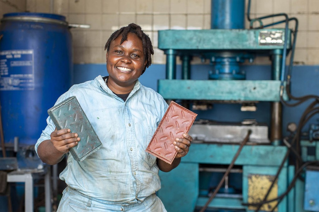Nzambi Matee: turning plastic into bricks